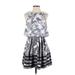 Romeo & Juliet Couture Casual Dress - DropWaist: Gray Graphic Dresses - Women's Size Small