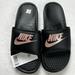 Nike Shoes | Nike Women’s Benassi Jdi Slip On Slides Sandals Black Rose Gold Size 9 | Color: Black/Pink | Size: 9