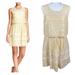 Jessica Simpson Dresses | Jessica Simpson Gold Shimmer Lace Overlay Fit & Flare Sleeveless Party Dress 12 | Color: Cream/Gold | Size: 12