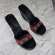 Gucci Shoes | Classy Authentic Iconic Gucci Gg Logo Monogram Sandals Heels Mules Slides Shoes | Color: Red/Tan | Size: 6.5