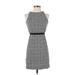 Ann Taylor LOFT Outlet Casual Dress - Sheath Mock Sleeveless: Gray Graphic Dresses - Women's Size 2X-Small Petite