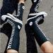 Converse Shoes | Converse Chuck Taylor All Star Extra Xx Knee Hi Calf High Top Sneakers Size Y2 | Color: Black/White | Size: 2g