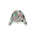 Ideology Track Jacket: Green Floral Jackets & Outerwear - Kids Girl's Size 7