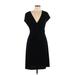 BCBG Paris Casual Dress - Sheath: Black Solid Dresses - New - Women's Size Large