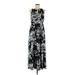 R&M Richards Casual Dress - Maxi: Black Acid Wash Print Dresses - Women's Size 8