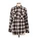 Just Polly Fleece Jacket: Brown Plaid Jackets & Outerwear - Women's Size Medium