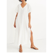 Madewell Swim | Madewell Gibraltar Cover Up Maxi Dress Womens Xs White V-Neck Tassel Caftan Boho | Color: White | Size: Xs