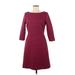 J.Crew Casual Dress - Sweater Dress: Burgundy Chevron/Herringbone Dresses - Women's Size 6