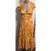 Urban Outfitters Dresses | Excellent Condition Urban Outfitters Siren Sunflower Strappy Back Midi Dress Wom | Color: Orange/Yellow | Size: M