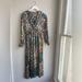 Zara Dresses | Nwot Zara Geometric Paisley Midi Dress Ruffle Small | Color: Green/Purple | Size: S