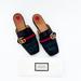 Gucci Shoes | Gucci Marmont Peyton Black Leather Web Stripe Gg Logo Mules Slides Slipper Eu 37 | Color: Black/Red | Size: 37eu
