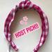 J. Crew Accessories | J.Crew Nwt Gingham Headband Crew Cuts Girls Raspberry & White Top Knot | Color: Pink/White | Size: Osg