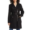 Michael Kors Jackets & Coats | Michael Kors Asymmetric Zip Wool Blend Coat Black Xs New | Color: Black | Size: Xs