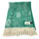 100% Wool Blanket/Throw/Rug - Emerald Green & Cream Jacquard Design