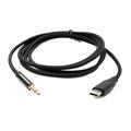 System-S Audio Kabel 150 cm Klinke 3.5 mm Stecker zu USB 3.1 Kabel Typ C Stecker AUX Adapter in Schwarz