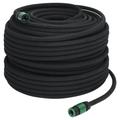 vidaXL Flexible Soaker Hose 100m Drip Irrigation System for Gardens with Rubber Weeping Pipe, Black, Connectors & Accessories Included
