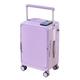 DsLkjh Travel Suitcase Wide Trolley Aluminum Frame Trolley Case with Front Opening and Swivel Wheels Fashionable Business Suitcase Trolley Case (Color : Purple, Size : 20)