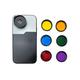 SYSTEM-S Farbfilter Set 37 mm 6 Stück Farbe Linse Filter mit Gewinde Hülle für iPhone 15 Plus