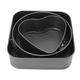 QIANGT Baking Supplies, Steel Round Heart Square Shape Easy Release Double Coating Springform Pan Set for Kitchen 3Pcs Cake Pan Set Carbon for Kitchen (Size : 22/24/26)