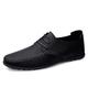 CCAFRET Men Shoes Leather Men Shoes Lace-up Formal Men Shoes Breathable Male Driving Shoes Black (Color : Schwarz, Size : 46)