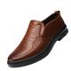 CCAFRET Men Shoes Leather Man Loafers Casual Shoes for Men Slip on Driving Shoes Male Mens Slip on Shoes Mens Shoes (Color : Auburn, Size : 8.5 UK)