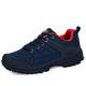 CCAFRET Mens Gym Shoes Hiking Shoes Men's Nubuck Leather net Outdoor Men's Sports Shoes Hiking Shoes Men's Sports Shoes. (Color : Deep Blue red, Size : 8)