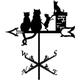 Black metal weather vane, perfect for house, garage, barn, garden, professional wind direction measuring tool