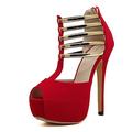 CCAFRET High Heels Sexy Platform high-Heeled Shoes Open Toe Ankle Strap Women's Shoes Women's Designer high-Heeled Shoes Women's high-Heeled Shoes (Color : Red, Size : 3.5)