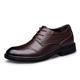 CCAFRET Men Shoes Plus Size Natural Genuine Leather Oxford Shoes for Men Dress Shoes Business Formal Shoes Men Flats Winter Men Shoes (Color : Brown, Size : 3.5 UK)