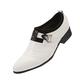 CCAFRET Men Shoes Classic Soft Sole Men's Wedding Shoes Casual Business Men's Shoes Spring and Autumn Slip-on Solid Color Men's Dress Shoes Loafers (Color : White, Size : 5.5 UK)