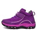 CCAFRET Ladies Running Shoes Winter Women's Ankle Outdoor Hiking Boots Hiking Shoes Women's Hiking Sneakers Warm Plush Lovers. (Color : Purple, Size : 10.5 UK)