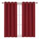 APEX FURNISHINGS Dim Out Eyelet Curtain 2 panel 66x90 Inches Red – Soft Thermal Blackout Curtains for Bedroom Living Room with Tie Backs