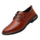 CCAFRET Men Shoes Men's Shoes Leather Lace-Up Shoes Men's Sports Shoes Solid Color Black Breathable Men's Shoes (Color : Brown, Size : 10)