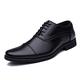 CCAFRET Men Shoes Men Dress Shoes Simple Style Quality Men Oxford Shoes Lace-up Brand Men Formal Shoes Men Leather Wedding Shoes (Color : Schwarz, Size : 6.5)