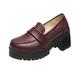 CCAFRET Ladies Shoes Loafers Shoes Harajuku Shoes on heelsHigh School Student Girly Girl Platform Shoes Womens Shoes (Color : Red Wine, Size : 4)