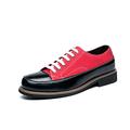 CCAFRET Men Shoes Leather Shoes Men Casual Lace Up Low Heel Platform Shoes Classic Leather Premium Casual Luxurious Oxford Shoes (Color : Red, Size : 7.5 UK)