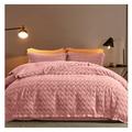 Milk Flannel Duvet Cover Set, 4 Piece Super Soft Breathable Duvet Cover, Luxury Comfort Flannel Duvet Cover with Pillowcase Bedding Collection, Green (Color : Pink, Size : 2.0m bed sheet -220x240cm