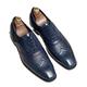 CCAFRET Men Shoes British Pointed Toe Leather Shoes Men Oxfords Business Formal Leather Men Shoes Dress Brogue Flats Men Wedding Shoes (Color : Blue, Size : 6)