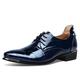 CCAFRET Men Shoes Men's Leather Dress Shoes Crocodile Embossed PU Leather Men Shoes Male Business Wedding Brogue Shoes (Color : Blue, Size : 6.5)