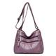 CCAFRET Shoulder bags women Pu Leather Shoulder Bags，Petal Pattern Messenger Bag,Stitched Soft Leather Multi-layer Large-capacity Washed Leather Diagonal Bag (Color : Purple)