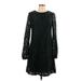Lauren by Ralph Lauren Casual Dress: Black Jacquard Dresses - Women's Size 10