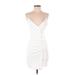 Honey and Rosie Cocktail Dress - Bodycon: White Solid Dresses - Women's Size 3
