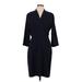 MM. LaFleur Casual Dress - Wrap V-Neck Long sleeves: Blue Dresses - Women's Size 10