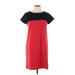 Tommy Hilfiger Casual Dress - Sheath: Red Color Block Dresses - Women's Size Large