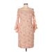 Xscape Casual Dress: Pink Damask Dresses - Women's Size 12