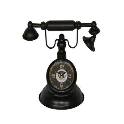Brown Vintage Telephone Metal Table Clock - 12*9.5*7