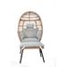 Outdoor Garden Wicker Egg Chair And Footstool Patio Chaise, With Cushions, Outdoor Indoor Basket Chair