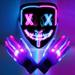 Halloween Led Mask Light Up Scary Mask and skeleton Gloves Purge Mask with 3 Lighting Modes