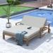Farmhouse Style Wood Outdoor Daybed for 2 People,Weather/Water Resistant,Movable Wheels,Ultimate Relaxation