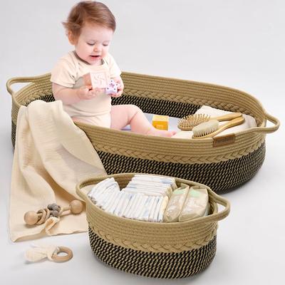 Baby Changing Basket for Baby Dresser, Moses Basket for Babies, Cotton Rope Diaper Changing Basket, Unisex Baby Moses Basket